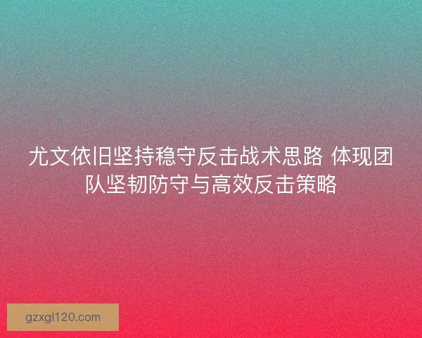 尤文依旧坚持稳守反击战术思路 体现团队坚韧防守与高效反击策略