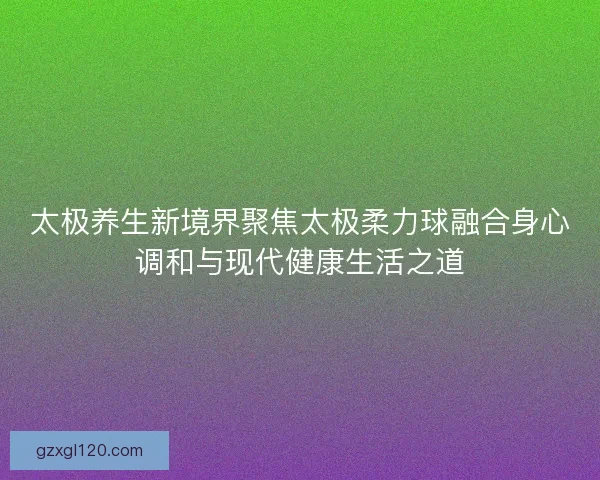 太极养生新境界聚焦太极柔力球融合身心调和与现代健康生活之道
