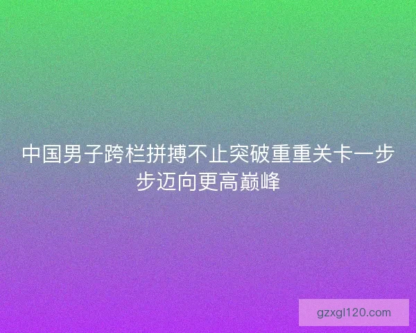 中国男子跨栏拼搏不止突破重重关卡一步步迈向更高巅峰